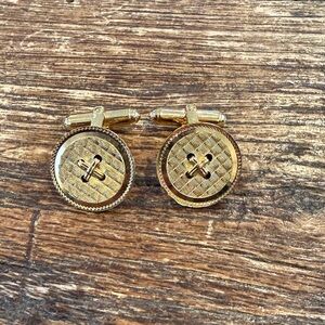 Elegant Gold Tone Christian Dior Cufflinks
